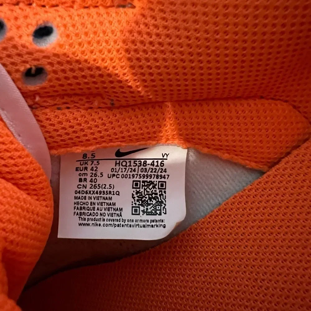 Nike Dunk Low SE Baltic Blue Total Orange Sneakers - Picture 9 of 11